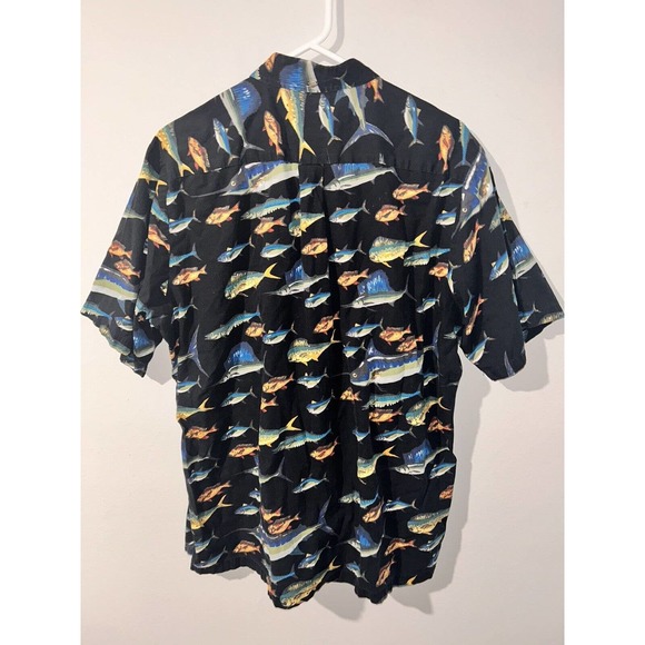 Hawaiian Shirt Vintage John Severson Fish AOP Button Up Shirt Size Large Cotton - Picture 5 of 5